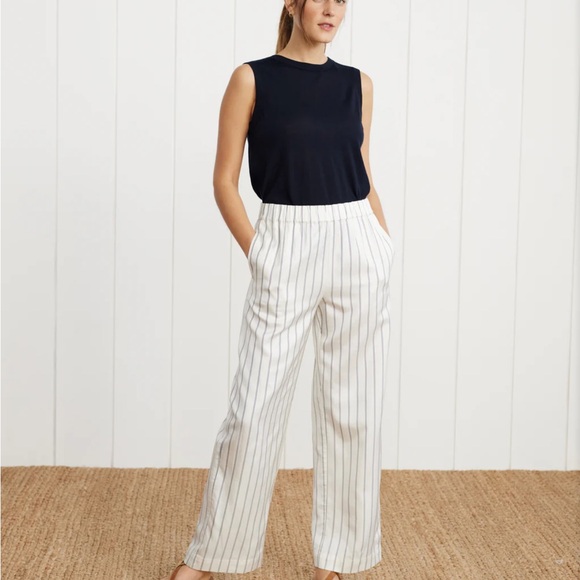 Jenni Kayne Bianca trousers in navy & stripe - size XL - Picture 5 of 7